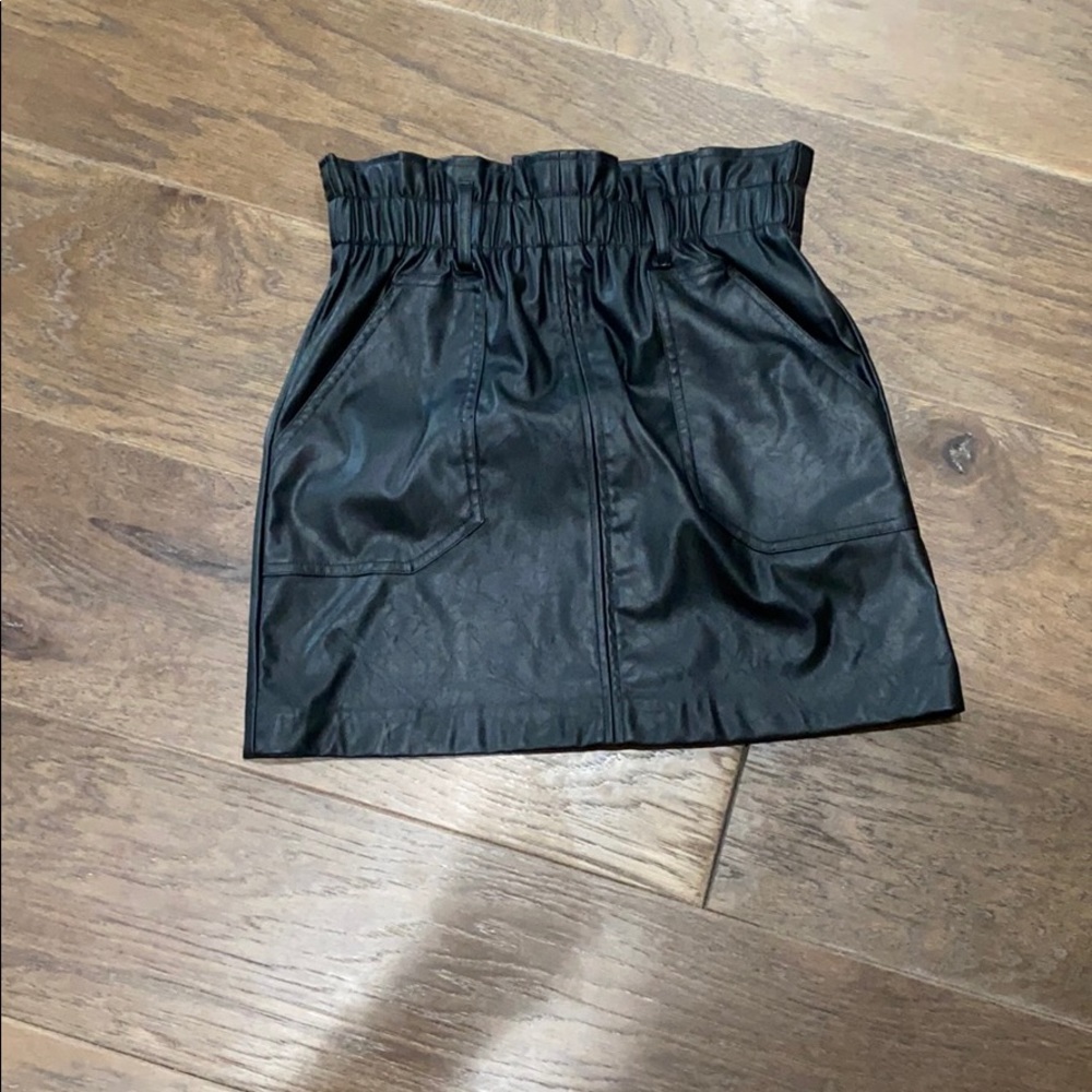 Black skirt leather
